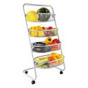 Ver imagem 2 de Fruteira Euro Home Space com 4 Cestos Na Cor Cinza com Rodízios