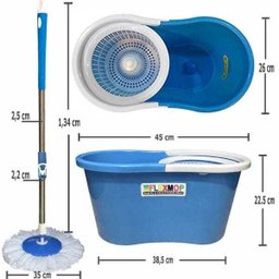 Balde Mop com Cabo 35% + Robusto de 25mm + Dupla Bucha na Cesta Padrão Usa Marca Official Flexmop®Nº 1 - 10