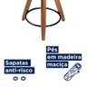 Banqueta Baixa Banco de Cozinha Redondo Banquinho  Estrutura Madeira Natural Milton - Cores - 6