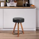 Ver imagem 3 de Banqueta Baixa Banco de Cozinha Redondo Banquinho  Estrutura Madeira Natural Milton - Cores