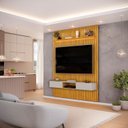 Ver imagem 1 de Painel Ripado para TV até 60 Polegadas com LED MDF 183CMX240CM Trento