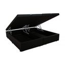 Ver imagem 1 de Base Box QUEENSIZE Baú Pistão-gás preto suede Bipartido