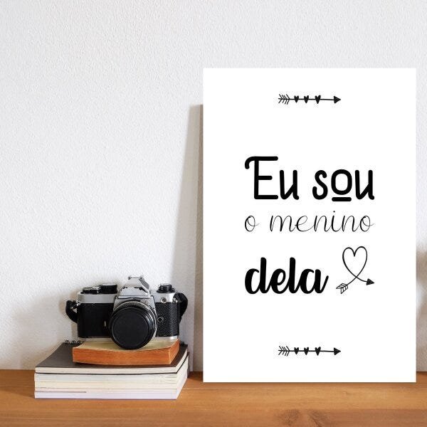 Placa Decorativa MDF Frase Namorados Menino Dela 30x40cm - 2