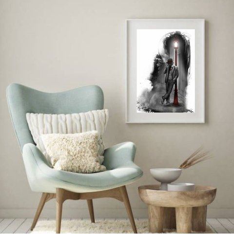Quadro Zé Pelintra Desenho - 60x48cm:madeira Preta