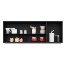 Armário Maya Cozinha 150cm Preto - Vallisa Decor - 2