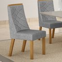 Ver imagem 4 de Kit de 4 Cadeiras para Sala de Jantar Aurora Cinza/Cinamomo/Linho Prata