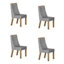 Ver imagem 1 de Kit de 4 Cadeiras para Sala de Jantar Aurora Cinza/Cinamomo/Linho Prata
