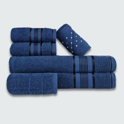 Jogo de Toalhas Gigante 2 Banho+2 Rosto+2 Tapete P/ Banheiro Antiderrapante 100% Algodão 380g/m² - 1