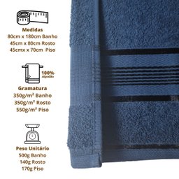 Jogo de Toalhas Gigante 2 Banho+2 Rosto+2 Tapete P/ Banheiro Antiderrapante 100% Algodão 380g/m² - 4