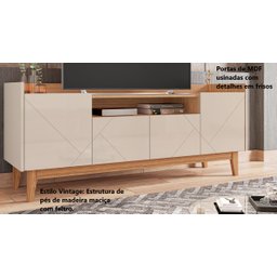 Rack Sala Adria para Tv até 60 Polegadas C/ Pés de Madeira - 7 Rack Sala Adria para Tv até 60 Polegadas C/ Pés de Madeira - 7