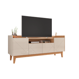 Rack Sala Adria para Tv até 60 Polegadas C/ Pés de Madeira - 3 Rack Sala Adria para Tv até 60 Polegadas C/ Pés de Madeira - 3