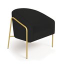 Ver imagem 5 de Poltrona Sala Industrial Alta Dourado Kit 2 Stella Linho Preto D03 - D’Rossi