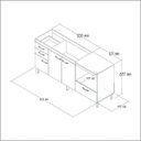 Ver imagem 6 de Balcão Multiuso de Cozinha 3 Portas 3 Gavetas Lev Decibal