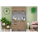 Ver imagem 5 de Kit de Cozinha Compacta B109 C/ 4 Portas e 1 Gaveta 105cm Nature/preto - Henn