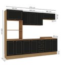 Ver imagem 3 de Cozinha Modulada 6 Peças Aéreos, Balcões e Torre Quente Conecta Frise Yescasa Cinamomo/Preto