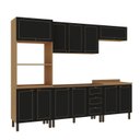 Ver imagem 6 de Cozinha Modulada 6 Peças Aéreos, Balcões e Torre Quente Conecta Frise Yescasa Cinamomo/Preto