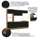 Ver imagem 5 de Cozinha Modulada 6 Peças Aéreos, Balcões e Torre Quente Conecta Frise Yescasa Cinamomo/Preto