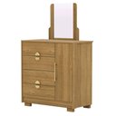 Ver imagem 2 de Cômoda Sapateira Lorca com Espelho 1 Porta 93cm MDP Marrom Mobiliart