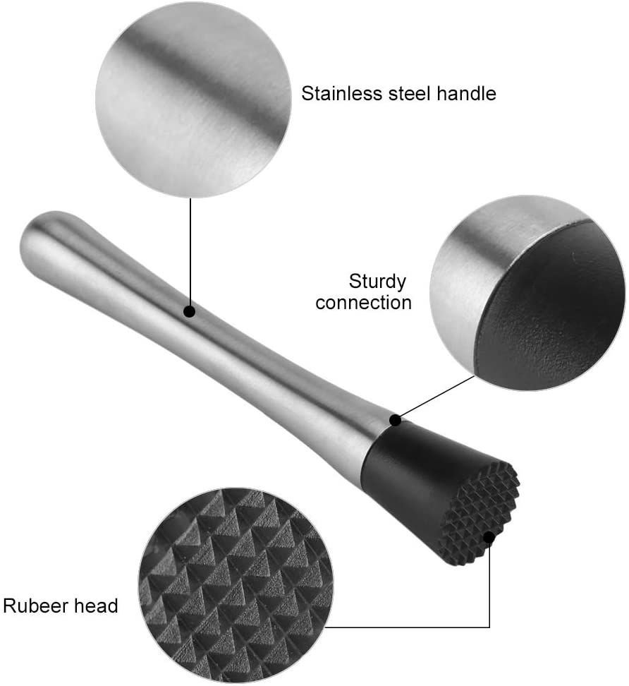 Ver imagem 4 de Pilão Ice Pick de Metal Prateado Para Preparo de Drinks Luxo