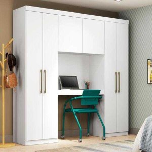 Guarda-Roupa Casal 6 Portas Montagem Flex Branco Carraro