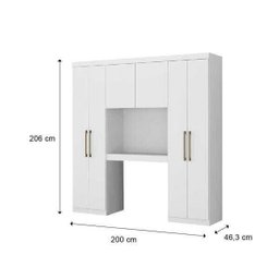 Guarda-Roupa Casal 6 Portas Montagem Flex Branco Carraro - 2