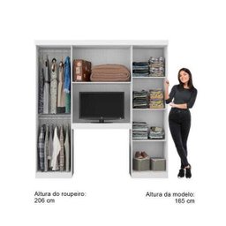 Guarda-Roupa Casal 6 Portas Montagem Flex Branco Carraro - 6