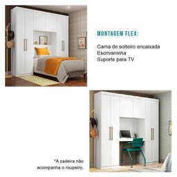 Guarda-Roupa Casal 6 Portas Montagem Flex Branco Carraro - 4