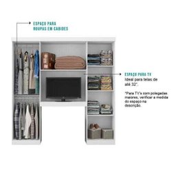 Guarda-Roupa Casal 6 Portas Montagem Flex Branco Carraro - 5