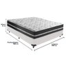Cama Box Branco e Colchão Classic Preto Molas Ensacadas Casal Anjos - 3
