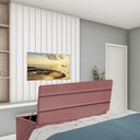 Ver imagem 1 de Calçadeira Baú Recamier Estofada Cama Queen 160cm Argentina Suede Rose- Mabe Magazine