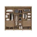Ver imagem 2 de Guarda Roupa 06 Portas e 06 Gavetas Enna com 06 Portas Vidro Reflecta- Lanza:noce Bronze/off White