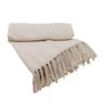 Combo Rede de Dormir Jeans Vermelha Básica mais Manta Jeans Off White - 2