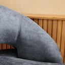 Ver imagem 5 de Poltrona Giratória Rigel Redonda Orgânica Moderna com Base de Aluminio Azul Jeans - Larbelle
