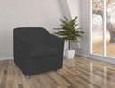 Ver imagem 3 de Poltrona Decorativa Biane Couro Preto Pés Cromado Mz Decor