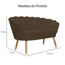 Ver imagem 4 de Namoradeira Estofada 2 Lugares Para Sala Comercial Pétala Suede Marrom - LM DECOR
