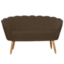 Ver imagem 1 de Namoradeira Estofada 2 Lugares Para Sala Comercial Pétala Suede Marrom - LM DECOR