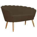 Ver imagem 3 de Namoradeira Estofada 2 Lugares Para Sala Comercial Pétala Suede Marrom - LM DECOR