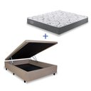 Ver imagem 1 de Cama Box Baú Casal Colchão Espuma D33 Bordado+Box Suede Bege