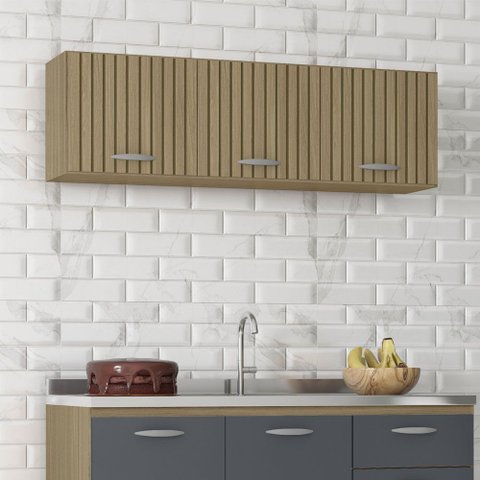 Armário Aéreo de Cozinha 120cm 3 Portas Classic - Poquema