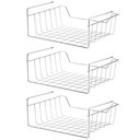 Ver imagem 1 de Kit 3 Organizadores Aramados para Prateleira 34cm Cesto Multiuso Encaixe para Armário