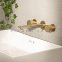 Ver imagem 6 de Torneira Para Banheiro Misturador Duplo Comando de Parede Piau Pingoo.casa - Dourado