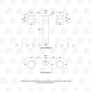 Ver imagem 7 de Torneira Para Banheiro Misturador Duplo Comando de Parede Piau Pingoo.casa - Dourado