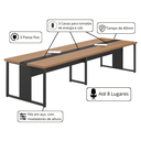 Ver imagem 2 de Mesa de Reunião Escritório 8 Lugares 3,60m Noce Preto