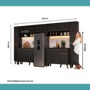 Ver mais imagens de Cozinha Completa Iza 15 Portas 2 Gavetas MDP 331cm Preto Touch Móveis Carraro