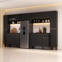 Ver imagem 1 de Cozinha Completa Iza 15 Portas 2 Gavetas MDP 331cm Preto Touch Móveis Carraro