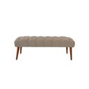 Ver imagem 1 de Banco Rubi 80cm Suede Capuccino - Dominic Decor