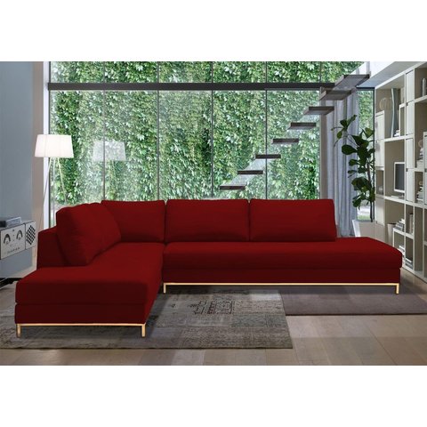 Sofá de Canto em L , Chaise Lado Esquerdo - EGO002:VERMELHO