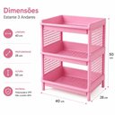 Ver imagem 7 de Estante Organizadora Infantil Rosa 3 Andares Multiuso Modular para Brinquedos Papelaria Escritório
