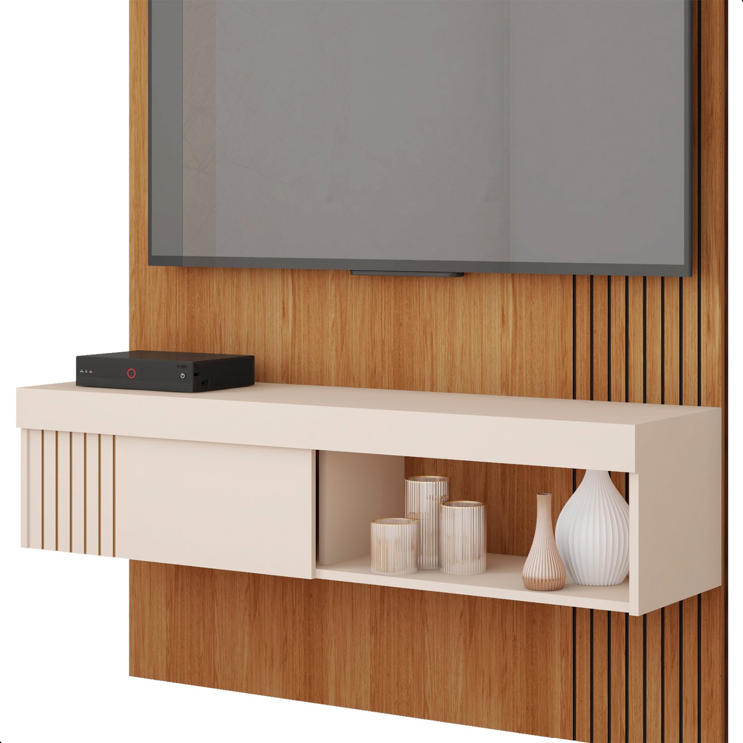 Painel para Tv até 45 Polegadas Jade Freijó e Off White 120cm - 6