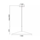 Ver imagem 2 de Pendente Spotline 1218/40 Claire Ø40x16cm 2m D/cabo Alumínio Champagne 3000k 12w